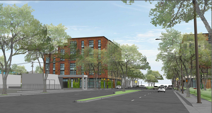Rendering of 1201-1205 San Pablo zoning project