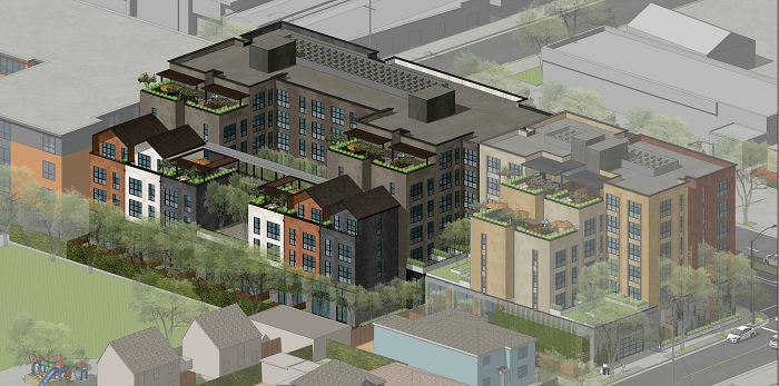 Rendering of 2136 San Pablo zoning project.