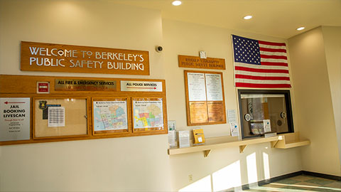 Front desk at public safety building