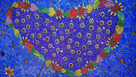 Colorful mosaic artwork