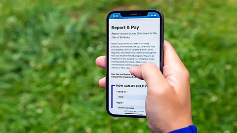 Using Report and Pay tool on mobile device