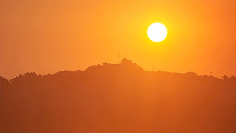 Sunrise over the Berkeley hills