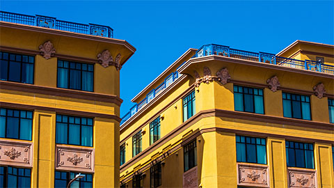 Yellow multiunit building