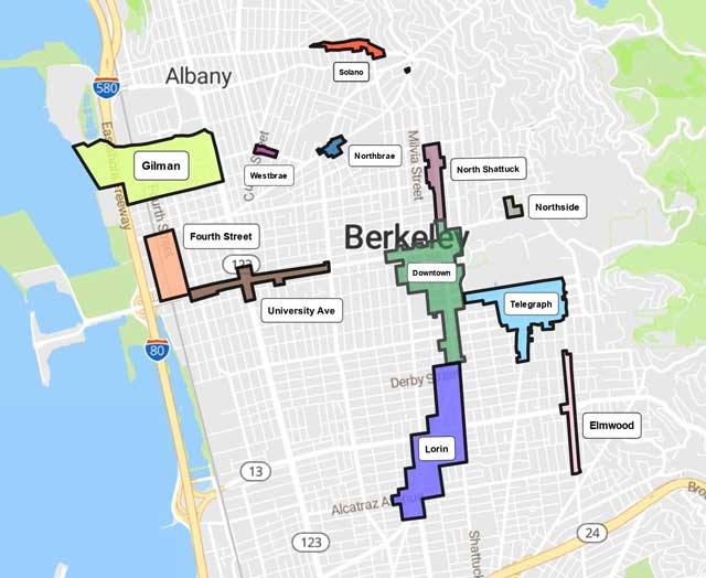 Map of Berkeley business districts