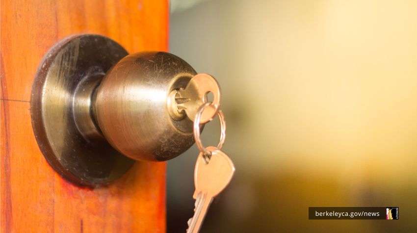 Key in doorknob lock