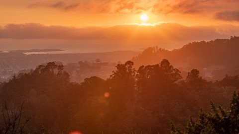 Sun on a hazy day from the Berkeley hills