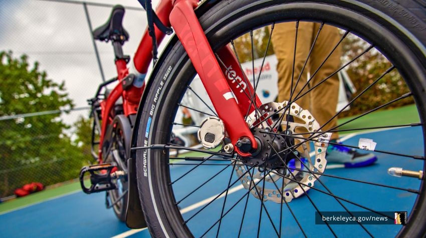 A close-up photo of an electric bicycle