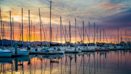 Berkeley Marina at sunset