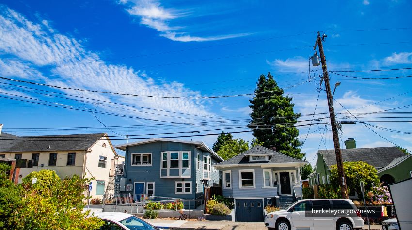 Residential street on a sunny day
