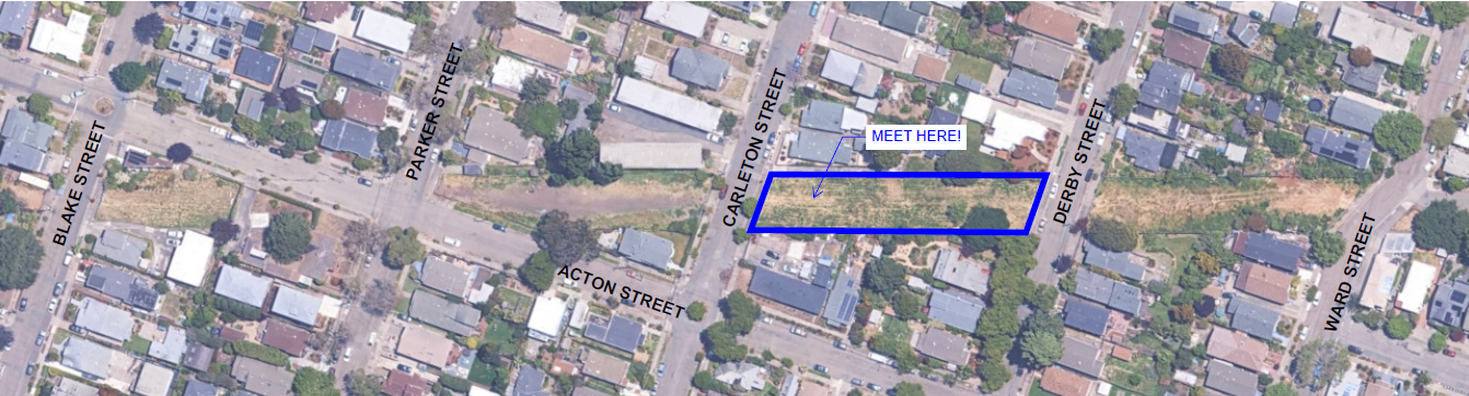 Aerial map of meeting place for ribbon cutting, groundbreaking event locationbetween Carleton and Derby Street