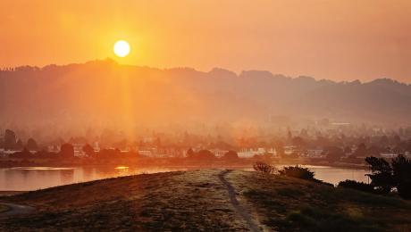 Sunset over the Berkeley hills