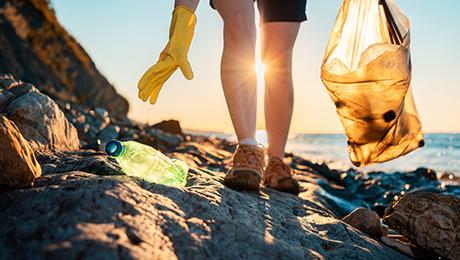Garbage picked up on beach