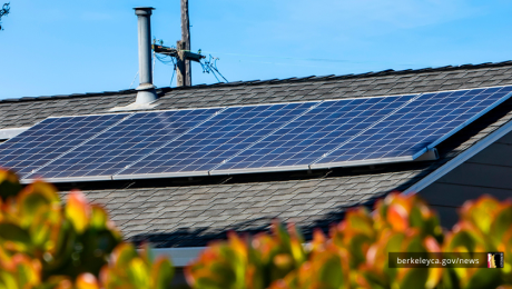 Solar panels on roof of Berkeley home