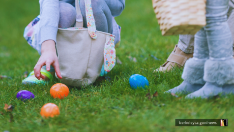 Easter egg hunt on grass