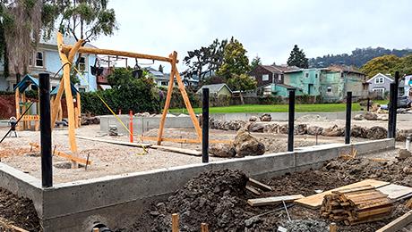 Ohlone Park (East) playground under construction
