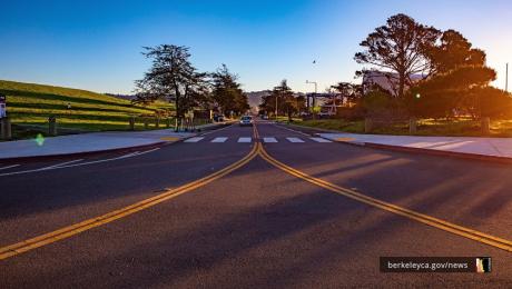 Freshly paved road in the Marina