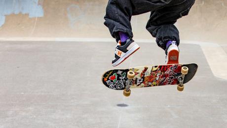 Skateboarder in a skate park