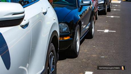 Cars parked in a line