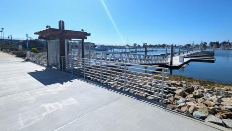 New gate to D and E docks and partial view of new D and E docks.