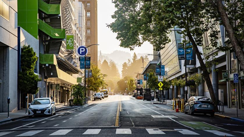 Quiet street in downtown Berkeley