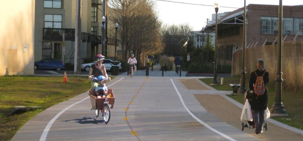 Artist’s rendering of Ninth Street Bicycle Boulevard Pathway Extension Phase II
