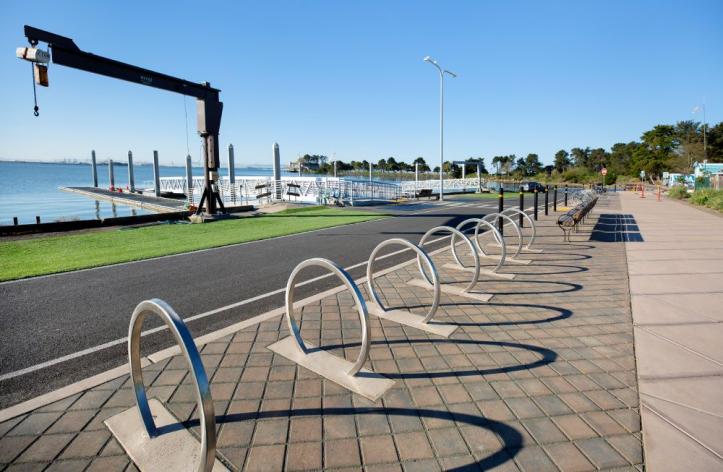Bike parking along the Bay Trail