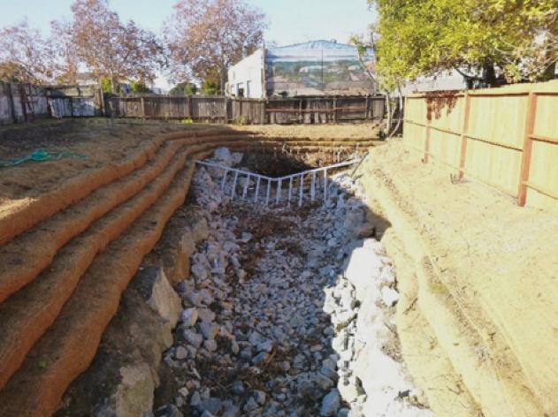 Cordornices Creek restoration of eroded creek banks