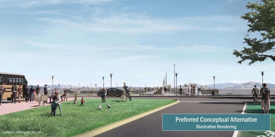 Illustrative rendering of entry to Berkeley Pier