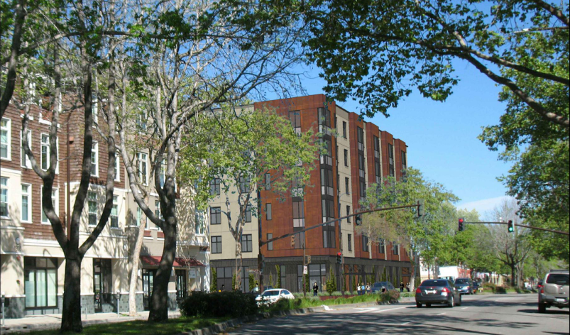 Rendering of 1740 San Pablo Ave multi-story apartment building