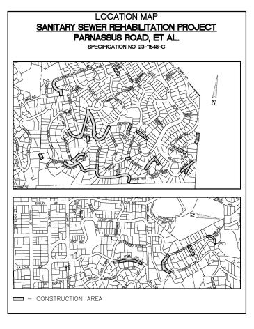 Sanitary Sewer - Parnassus et al Map 1