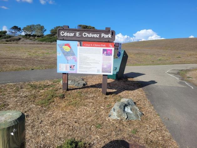 Sign for Cesar Chavez park