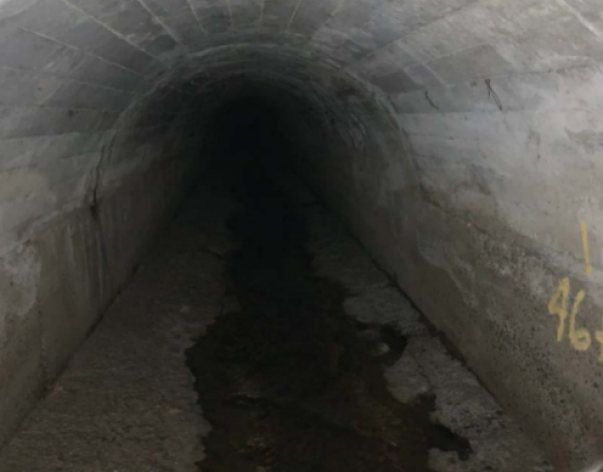 Water flowing through a culvert