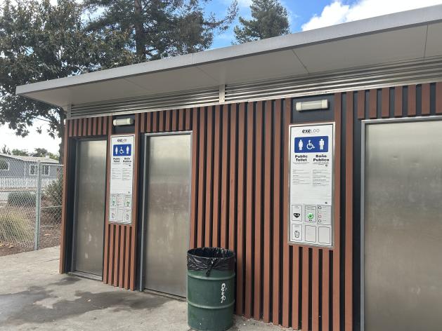 Exeloo Self Cleaning Restroom installed at Mia’s Dream All Abilities Playground in Hayward, California