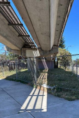 Photo of proposed dog park area near Bart over pass for South Adeline Landscaping project