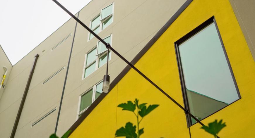 6-story building with modern design features