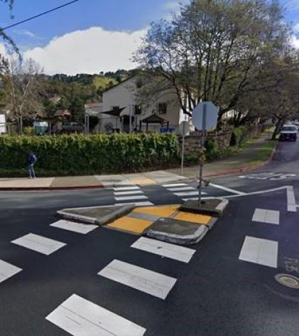View of existing conditions at Derby and Warring streets, looking east