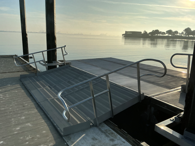 Completed Repair South Cove ADA Gangway float at the Berkeley Waterfront