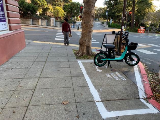 E-scooter parking only zone
