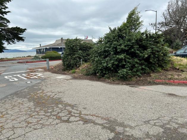 Cracking at parking lot entrance