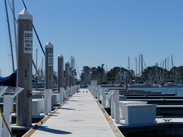 New concrete dock after construction