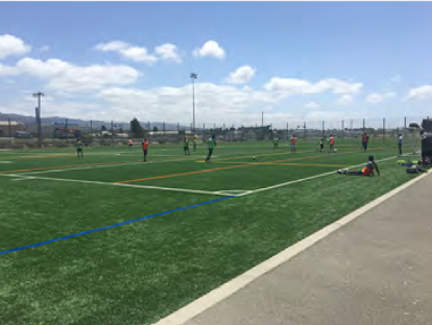Tom Bates Soccer Field with soccer players